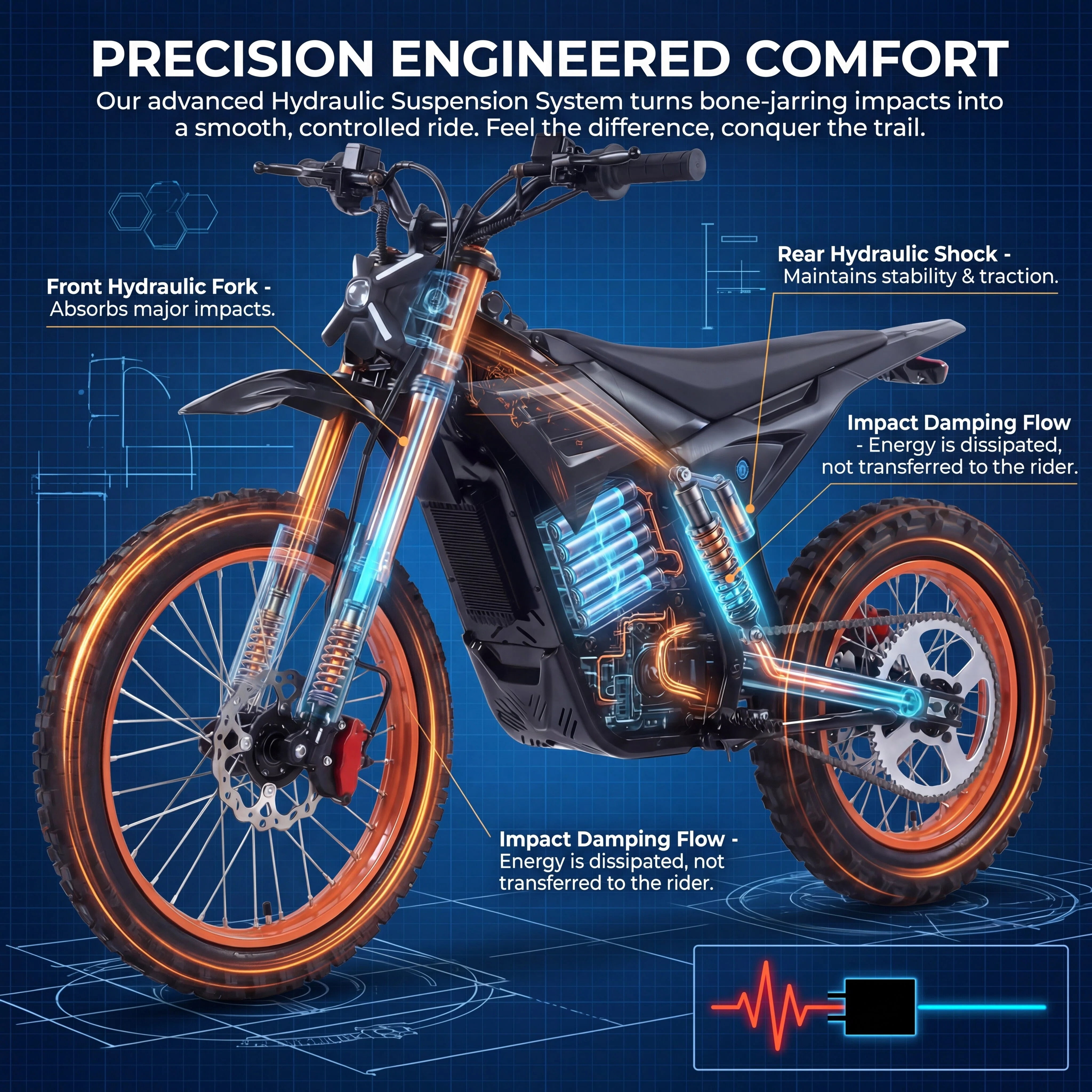JVV V7 3000W Electric Dirt Bike for Teens & Adults, 37MPH Off-Road Motorcycle