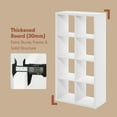thumbnail image 4 of Furinno Cubicle Open Back Decorative Vintage Vinyl Record Media Storage Organizer, 8-Cube, White, 4 of 5