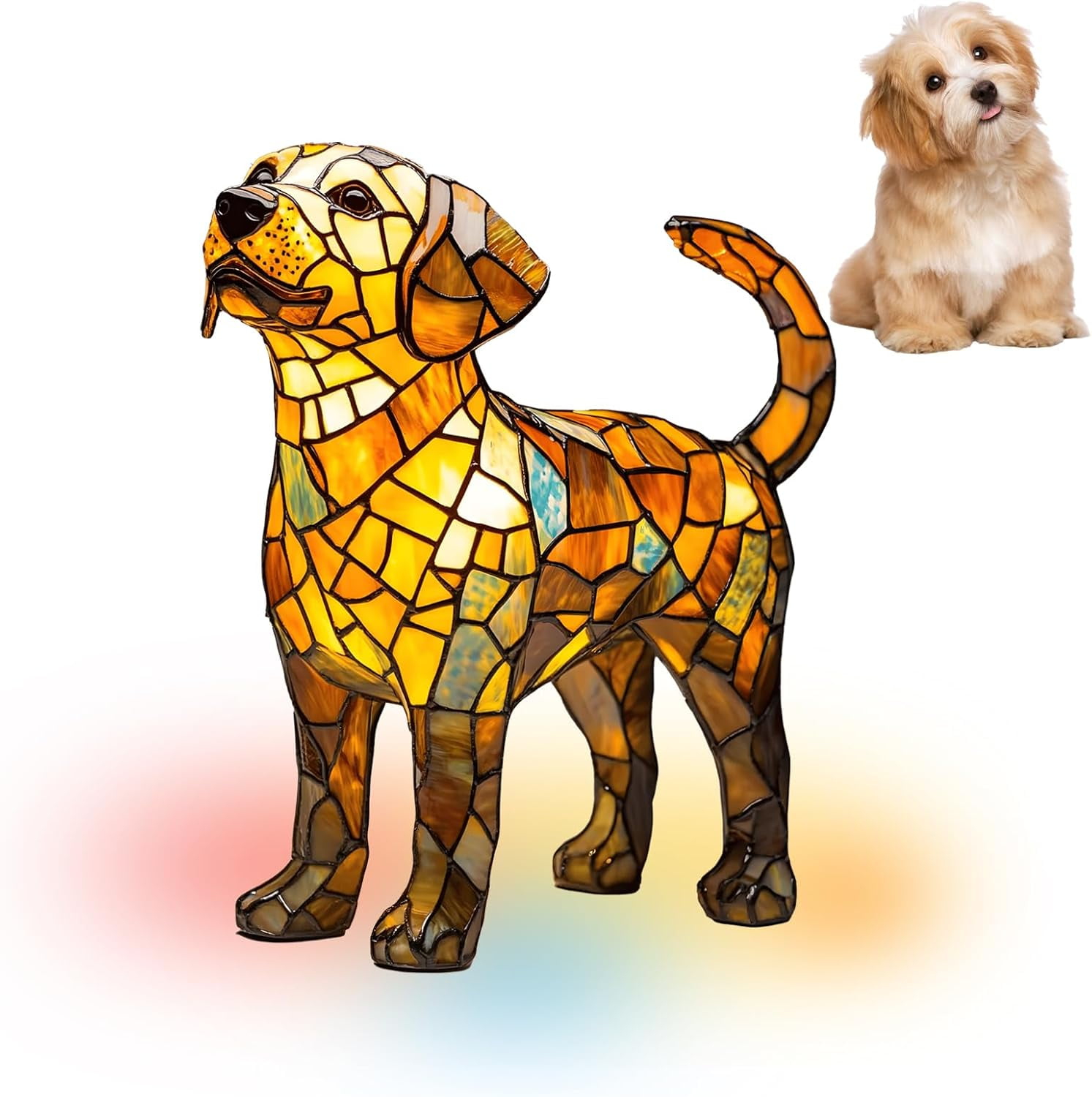 KUKIDSVO Labrador Night Light, Dog Series Art Night Light, 6.5 inch Small Cute Pet Dog Theme LED Table Lamp for Pets Lovers, Kids