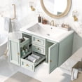 thumbnail image 2 of 30" Bathroom Vanity Cabinet With Ceramic Basin Wall Mounted Bathroom Vanity With 3 Drawers 1 Storage Cabinet, 2 of 8