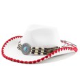 thumbnail image 2 of Large Cowboy Hat for Women,Wide Brim Felt Cowgirl Hat with Classic Hatband, 2 of 3