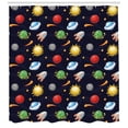 thumbnail image 2 of Ambesonne Space Shower Curtain, Cosmos with Sun Planets, 69"Wx75"L, Multicolor, 2 of 2