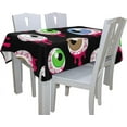 thumbnail image 4 of Coolnut Tablecloth Halloween Alien Eyeballs Modern Table Cover for Home Decoration Spill Proof Cloth Washable for Dinner Picnic 60"x 60", 4 of 6