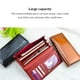 thumbnail image 4 of Qarigey Cartera larga de cuero con cierre de cremallera, bolsillo para monedas, monedero para almacenamiento de dinero, tarjetero de crédito y Carteras Vino rojo, 4 of 6