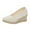 White, variant on Fesfesfes Womens Wedges Womens Summer Shallow Wedge Heels Pointed Straw Woven Linen Shoes 4.5(35)