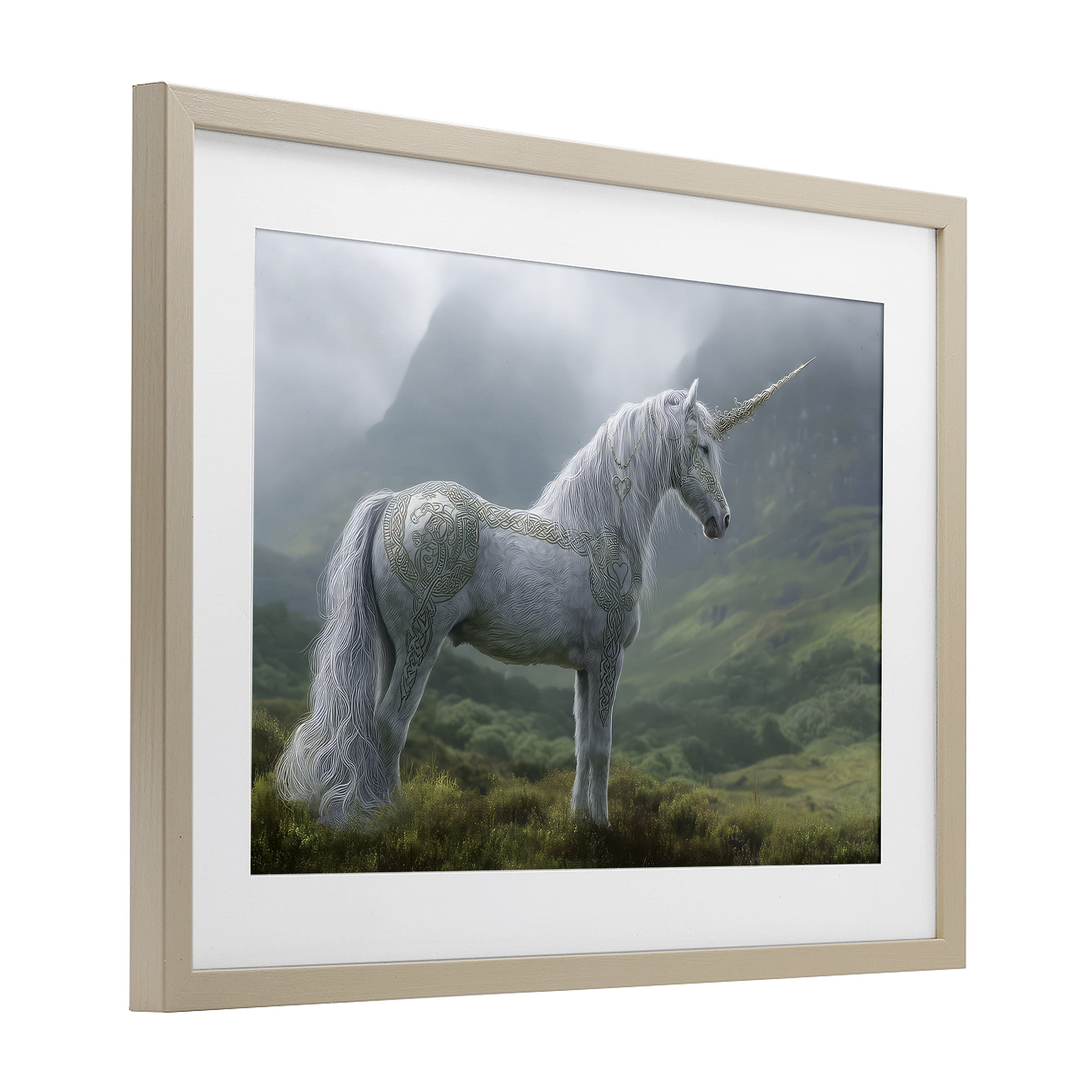 Stupell Industries Elegant Celtic Unicorn Birch Framed Print Under Glass, design by The Wands Want