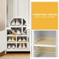 thumbnail image 4 of Uforic Farmhouse Hall Tree, 4-in-1 Coat Rack with Storage Bench, White Shoe Cabinet for Hallway, Living Room, 4 of 7