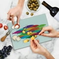 thumbnail image 5 of Colorful Cutting Board, Vibrant Colored Fish Silhouettes Shoal Exotic Underwater Wildlife Inspired Theme, Decorative Tempered Glass Cutting and Serving Board, Small Size, Multicolor, by Ambesonne, 5 of 5