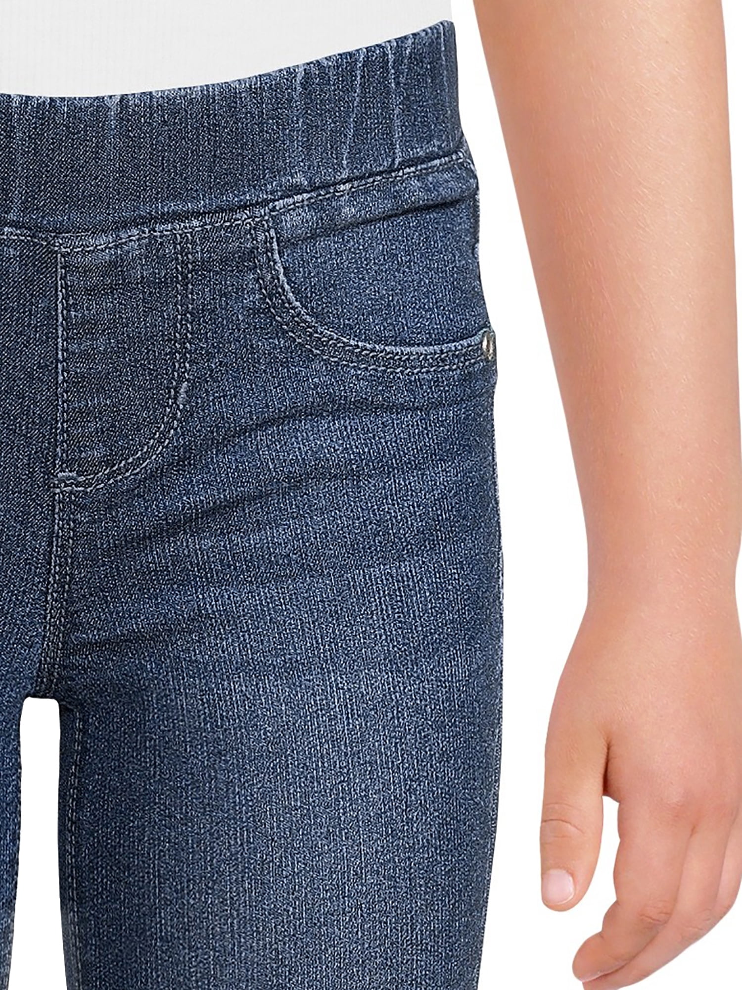 Blue Ink Pull-On Jean With  Shoe Charms, Sizes 4-6X