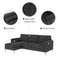 thumbnail image 3 of Royard Oaktree Convertible Sectional Sofa L Shaped 3-Seat Couch with Reversible Chaise Modern Chenille Fabric Sofa Couch with Metal Feet and Pillows for Living Room Apartment Small Space,Dark Grey, 3 of 7