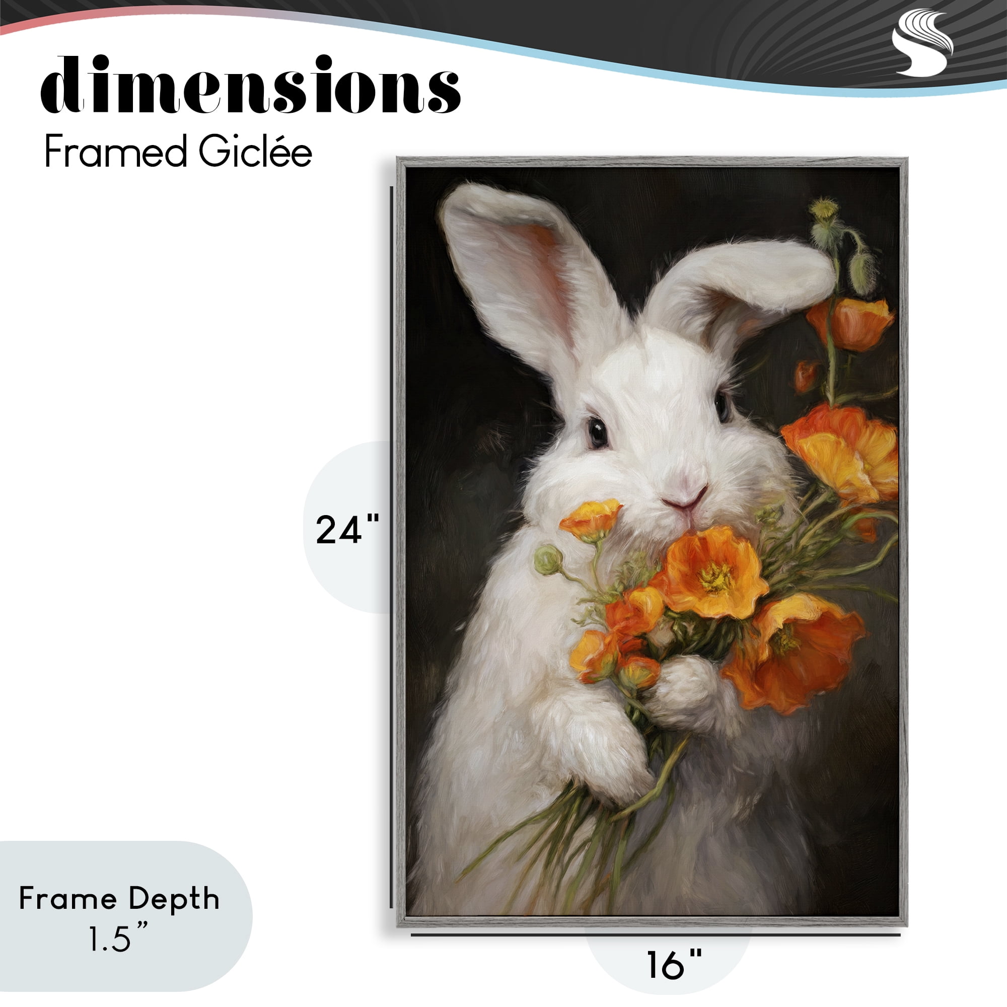 Stupell Industries Floppy Loves Her Poppies Gray Framed Giclee Art, design by Tina LeCour