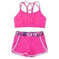 thumbnail image 4 of YONGHS Girls Sleeveless Crop Top with Boyleg Shorts Suit Dance Sports Swim 2 Pcs Training Outfits Rose 14, 4 of 7