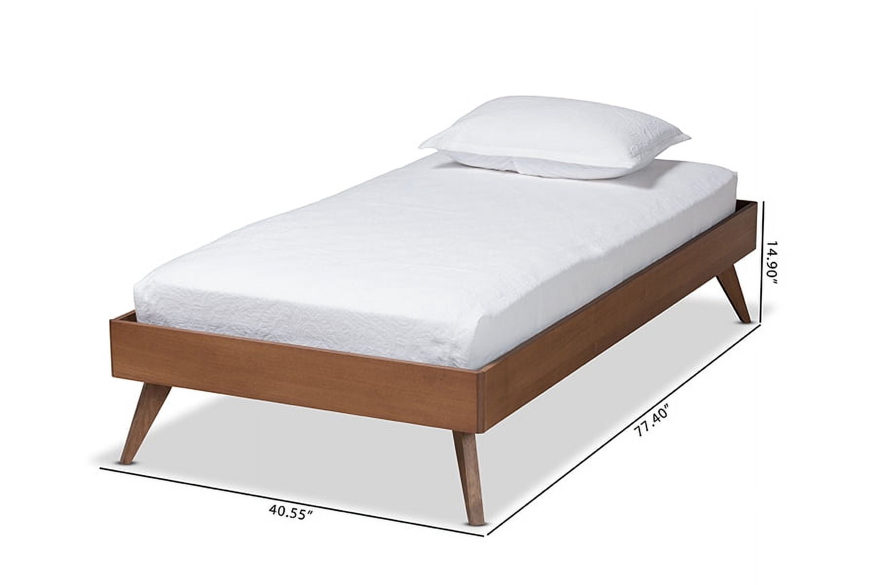 Baxton Studio Lissette Mid-Century Wood Platform Bed, Twin, Ash Walnut