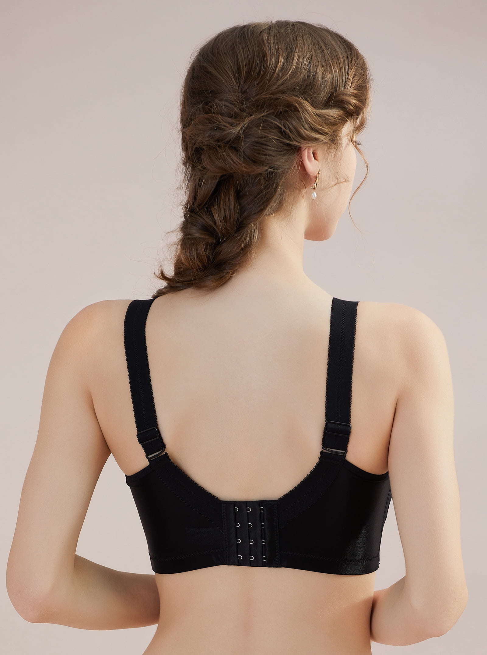 AILIVIN Women Wireless Bras Comfort Women's Lace Bra Women Bra Adjustable Wider Straps Back Support Full Coverage Bras Lifting Up Bras No Wire Minimizer Bras Black 36D