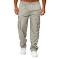 thumbnail image 2 of Men's Multi-Color Casual Cargo Pants - Joggers Tactical Pants with Multi-Pockets for Running, Outdoor Activities, and Daily UseBeigeM, 2 of 6