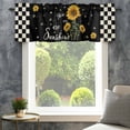 thumbnail image 4 of Sunflower Vingra Farmhouse Short Window Curtain Valances, Farmhouse Garden Floral Bees Plaid Rod Pocket Kitchen Valances for Living Room Bedroom Bathroom Cafe 42" x 12", 4 of 8