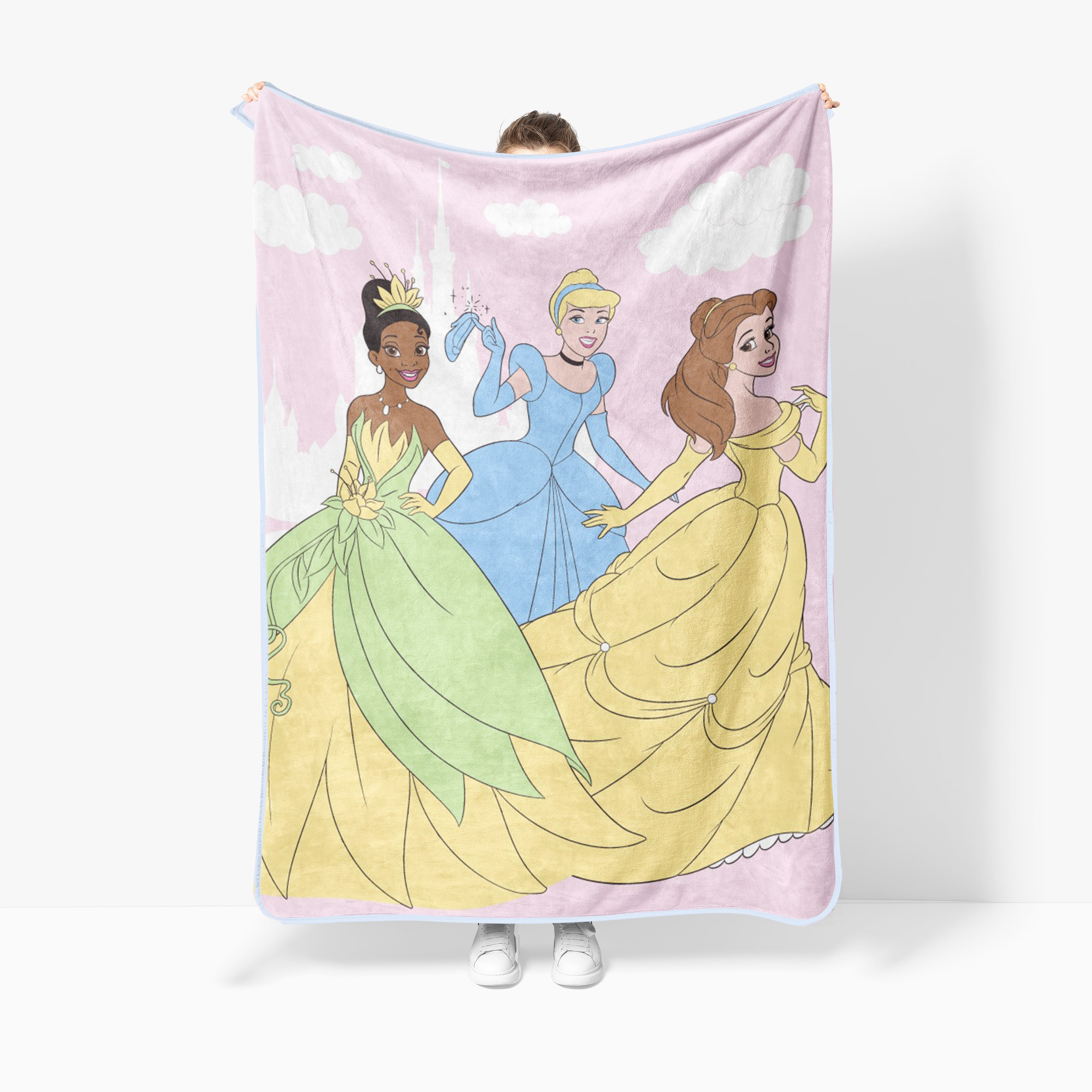 Princess Floral Gardens 46" x 60" Coral Fleece Throw, Polyester, Pink, Disney