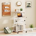 thumbnail image 2 of Costway Adjustable Standing Desk with Footrest Mesh Panel Lockable Wheels Sit Home Office, 2 of 10