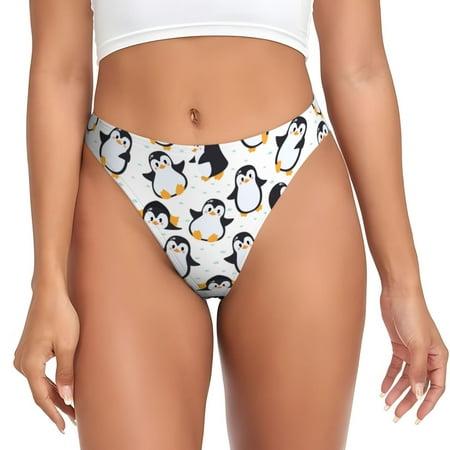 Lukts s whiter cute penguin for G-String Thongs for Women -Sexy Low-Rise Panties with A Stretchy T-back  Perfect for Any Outfit  Available in XS-4XL-XX-Large