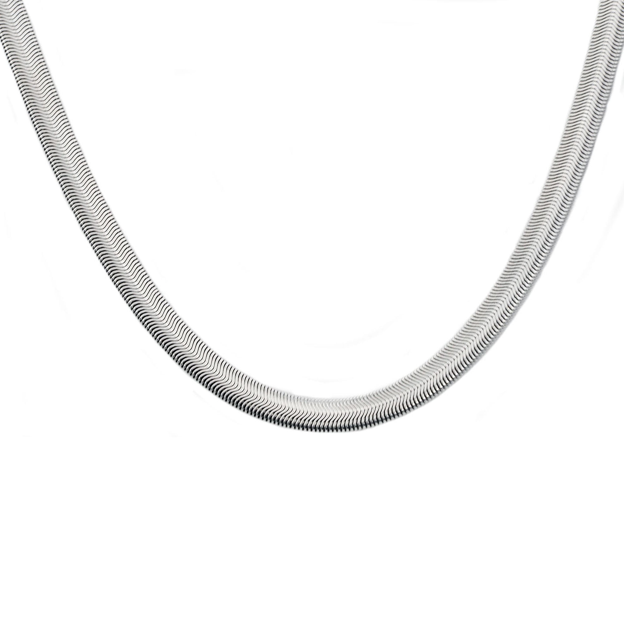 Mens Stainless Steel Flat Snake Link 