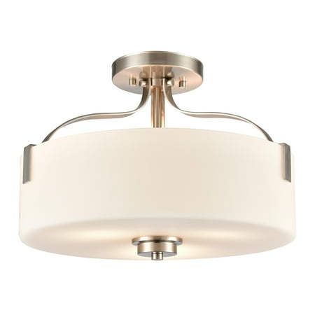 

Elk Home Market Square 15 Wide 3-Light Semi Flush Mount - Brushed Nickel
