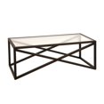 thumbnail image 1 of Henn&Hart Table Basse Rectangulaire Noire et Bronze avec Plateau en Verre, 1 of 8