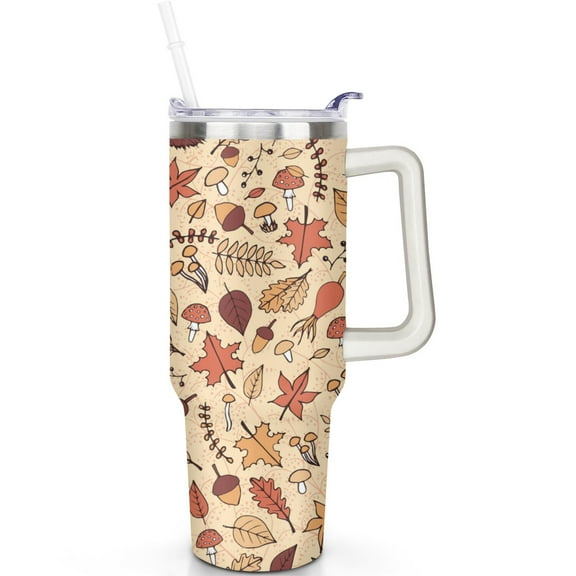 Fall 40 oz Tumbler with Spill Proof Lid Straw 40 oz Fall Theme Tumbler with Handle Double Wall Insulated Travel Cup Gifts for Men Women Travel Tumbler Must Have