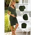 thumbnail image 2 of Short Sleeve Summer Maternity Dress for Woman Ruched Pregnancy Clothes, 2 of 7