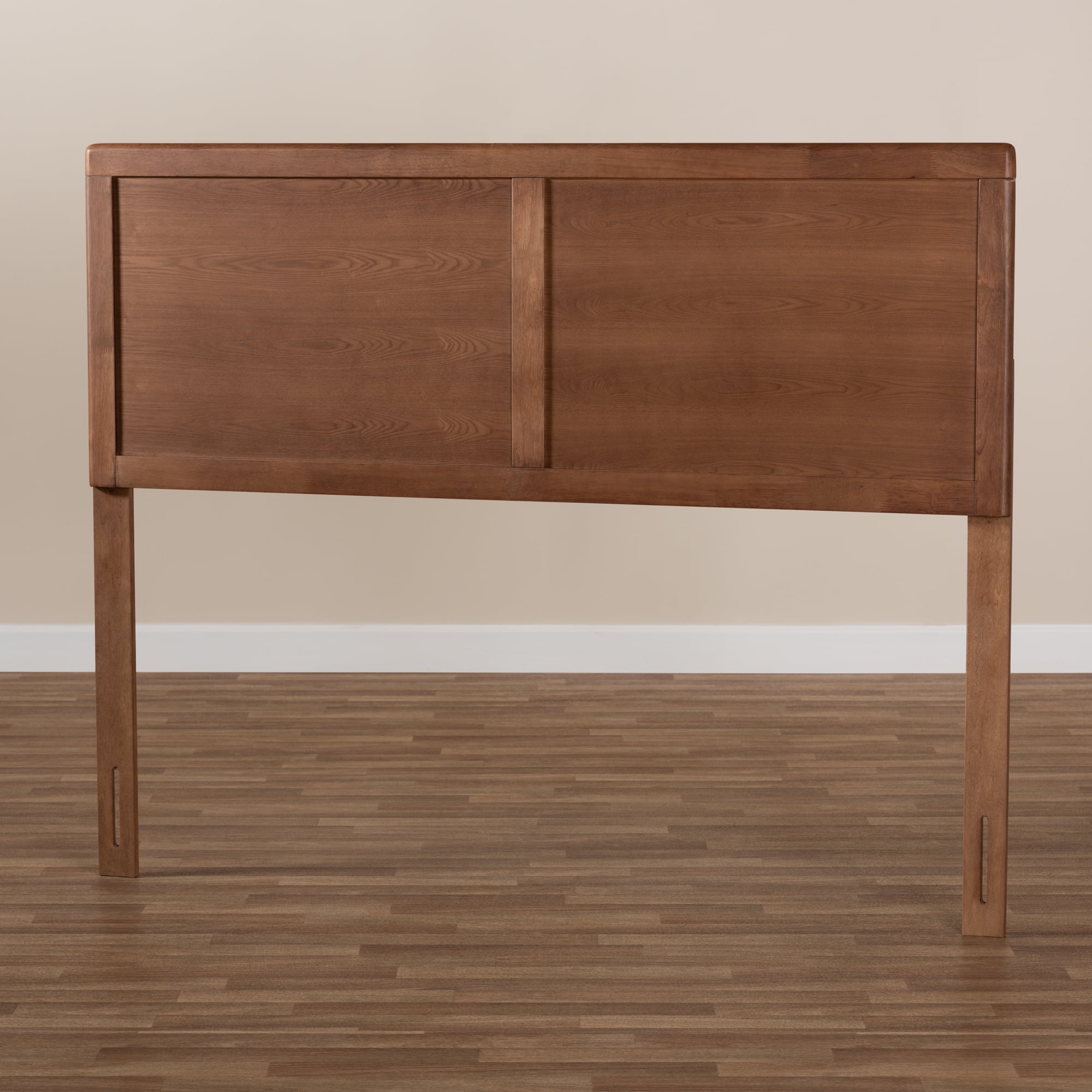 Baxton Studio Raya Mid-Century Modern Walnut Brown Finished Wood Queen Size Headboard,Wholesale Interiors
