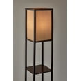 thumbnail image 2 of Mainstays Brown Plastic Shelf Floor Lamp, Fabric Beige Shade, 3 Storage Shelves, LED Bulb, 2 of 6