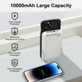 thumbnail image 6 of Magnetic Power Bank, 10000mAh Wireless Portable Charger with LED Display, Built-in Cables, Magsafe Charger with Foldable Stand, 22.5W PD Fast Charging for iPhone/Android, White, 6 of 7