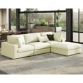 thumbnail image 5 of VanAcc Modular Sectional Sofa, 114" Oversized Down Filled Sectional Couch, 4 Seats L Shaped Cloud Sofa with Chaise, Ottoman, Comfy Couch, White Linen, 5 of 5