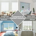 thumbnail image 2 of Keego Dual Layer Roller Window Blind Light Filtering Zebra Window Blind, Cordless, Customizable, Gray Case Gray Fabric 54.5"w x 56.0"h, 2 of 7