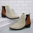 thumbnail image 6 of Mepaouo Western Ankle Bootie Womens Suede Stacked Heel Chelsea Slip on Short Boots with Zipper(Orange,8), 6 of 9