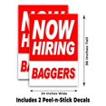 thumbnail image 2 of Now Hiring Baggers (24" X 36") Vinyl Decal Only (Pack of 2), 2 of 4