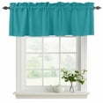 thumbnail image 2 of Teal Valances for Windows, Decorative Rod Pocket Window Valance Curtains, Turquoise Pure Teal Short Curtain Drapes for Kitchen/Bathroom/Living Room, 2 Panels, 60" W x 18" L, 2 of 8