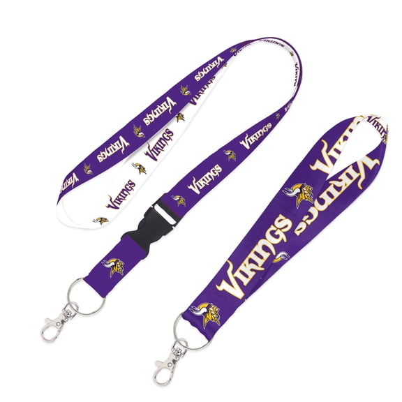 WinCraft Minnesota Vikings 2-Pack Lanyard with Detachable Buckle & Key Strap Set