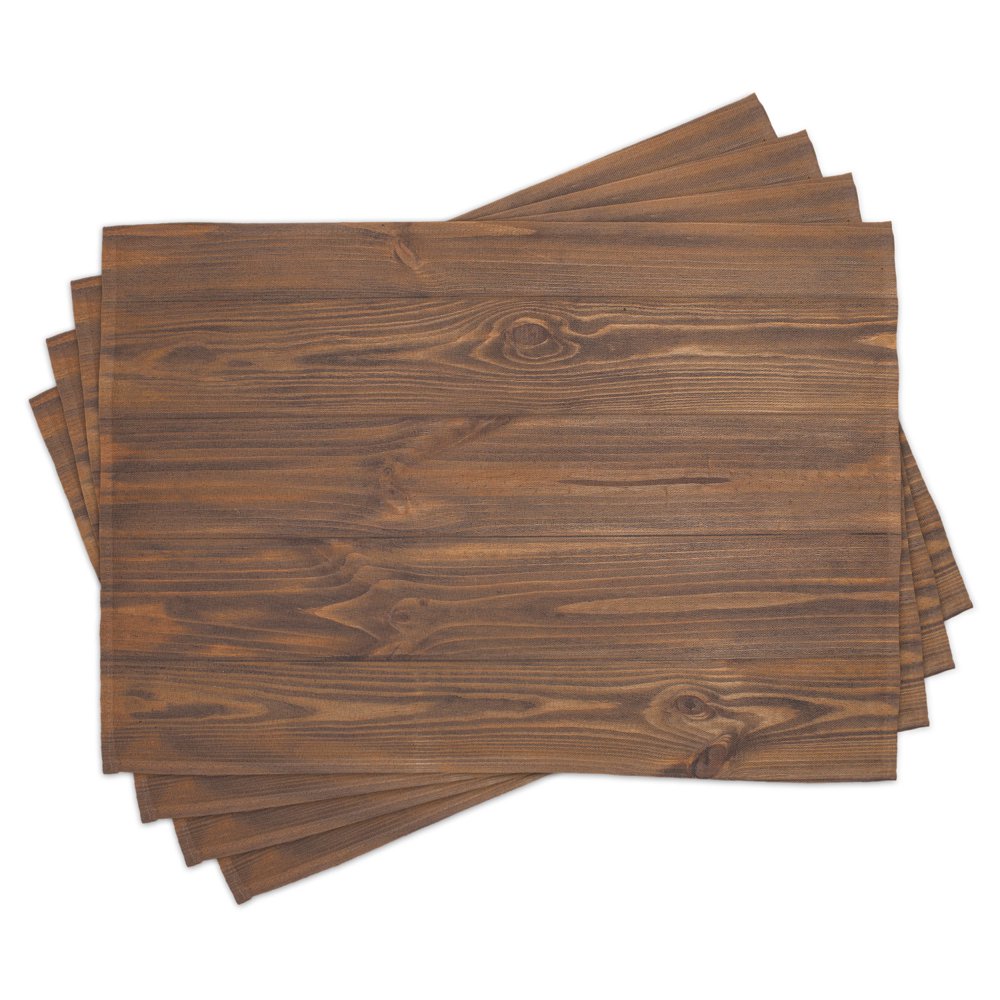 Rustic Placemats Set of 4 Cottage Cabin Living in the Countryside Theme Freshly Cut Wooden