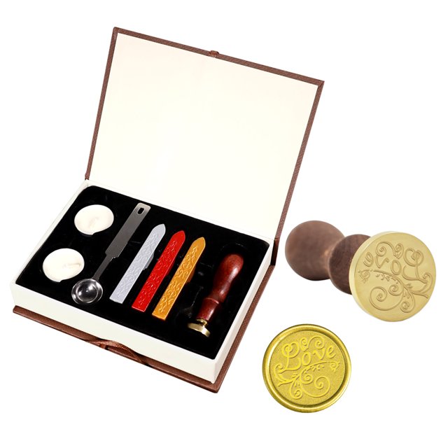 Kit de sellos de cera Sellos de cera clásicos con varillas de cera para tarjetas, sobres, invitaciones, paquetes de vino, cartas de boda