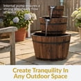 thumbnail image 3 of Sunnydaze Wood Barrel Brown 3-Tier Outdoor Water Fountain, 3 of 12