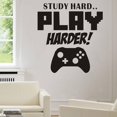 thumbnail image 3 of Adhesivo de vinilo para pared con texto en inglés "Study Hard", 20 x 8,66", para decoración de habitaciones y hogar, 3 of 4