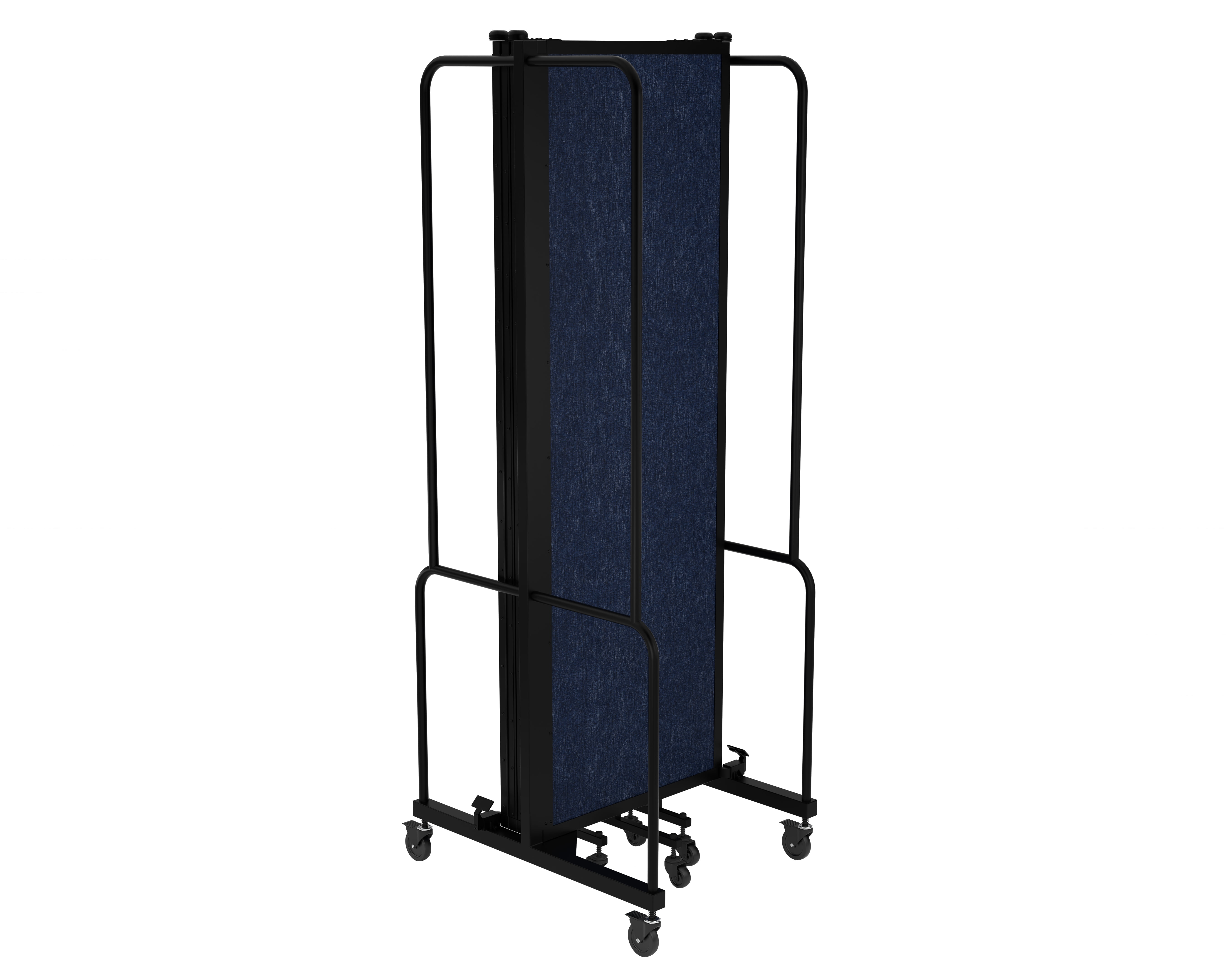 Hampden Furnishings Otis Collection Portable Room Divider, 5 Blue Panels, Black Frame