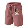 thumbnail image 2 of GrmtClth Father's Day Gift Casual Dad Papa Print Usa Flag Shorts Vintage 4th Of July Patriotic Shorts Quick Dry Soft Elastic Drawstring Independence Day Wear Pink L, 2 of 4