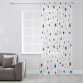 thumbnail image 3 of Independence Five-pointed Star Shining Semi Sheer Curtains Drapes for Living Room,Bedroom,French Doors Window 72 Inches Long,White American Flag Day Rod Pocket Chiffon Curtain Drapery Voile Panel, 3 of 6