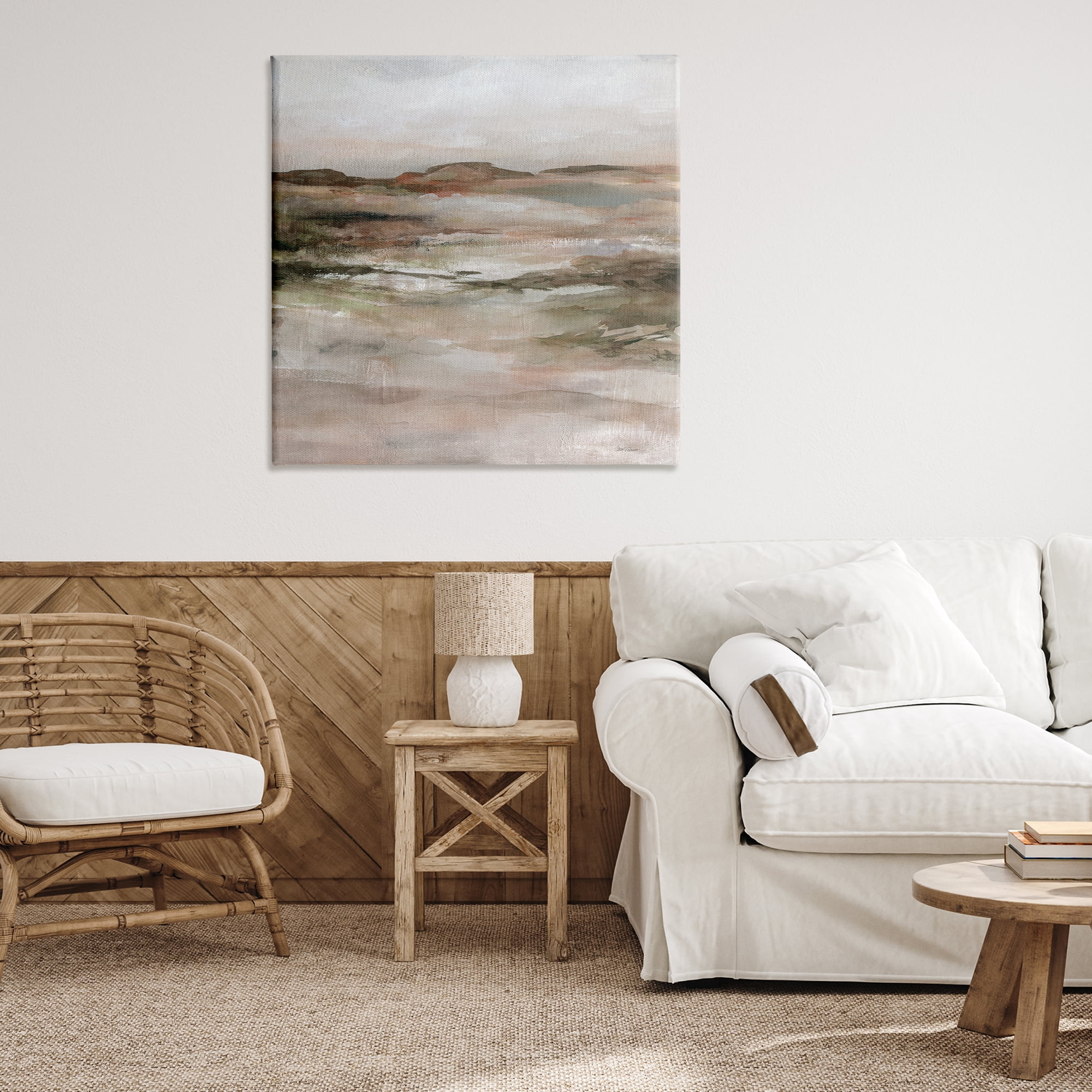 Stupell Industries Rugged Dunes Landscape Abstract Painting Wrapped Canvas Art Print Wall Art, 36 x 36