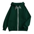thumbnail image 6 of SYwaren Women's Long Sleeve Zip Up Hoodie Casual Oversized Loose Solid Color Hooded Sweatshirt Jacket with Pockets Fashion Trendy, 6 of 6