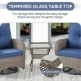 thumbnail image 6 of POCASSY Outdoor Wicker Chairs Swivel Rocking Chairs-Outdoor Swivel Rocking Chairs Set of 2 with Rattan Side Table, Gray Patio Swivel Glider Chairs 3PCS Patio Furniture Set for Porch Pool, Gray/Blue, 6 of 8