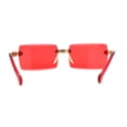 thumbnail image 2 of Heavy Rhinestone Chain Jewel Rimless OG Rapper Sunglasses Gold Red, 2 of 4