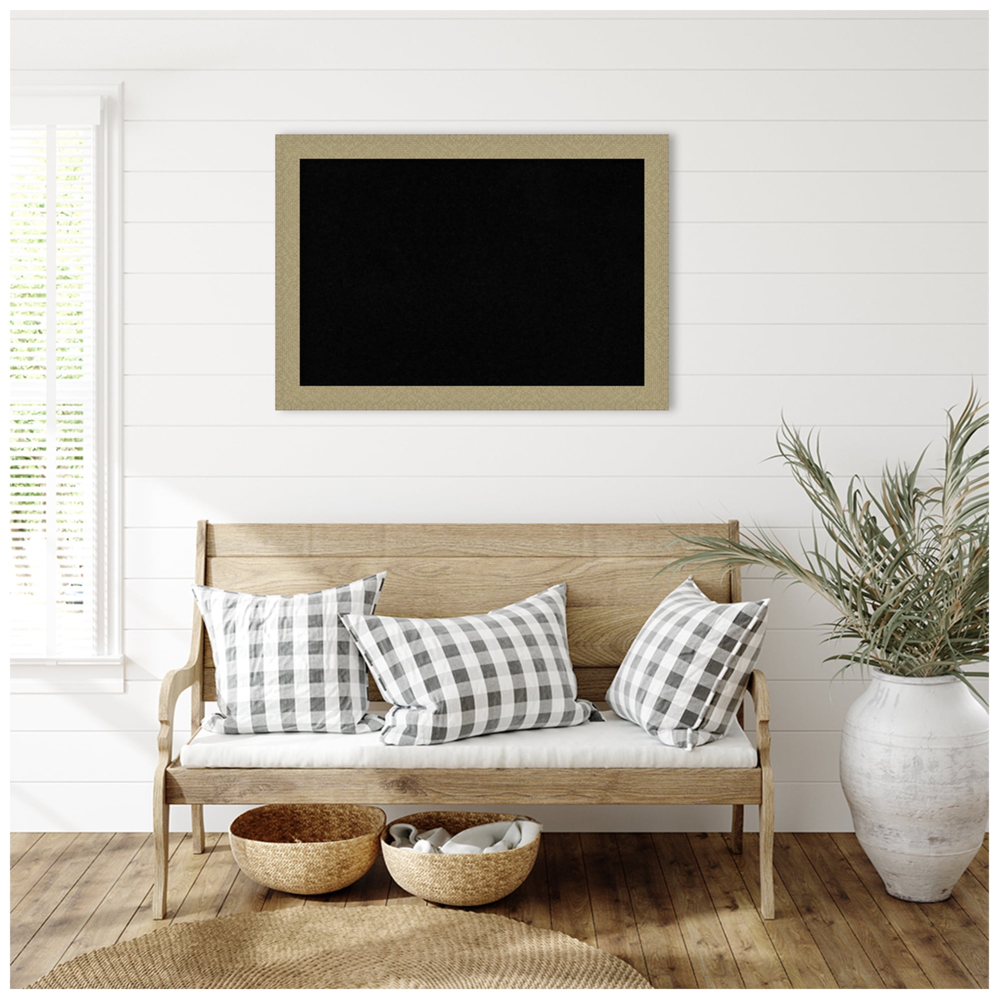Amanti Art Black Cork Board Framed Mosaic Gold Bulletin Board 40 in. x 28 in.