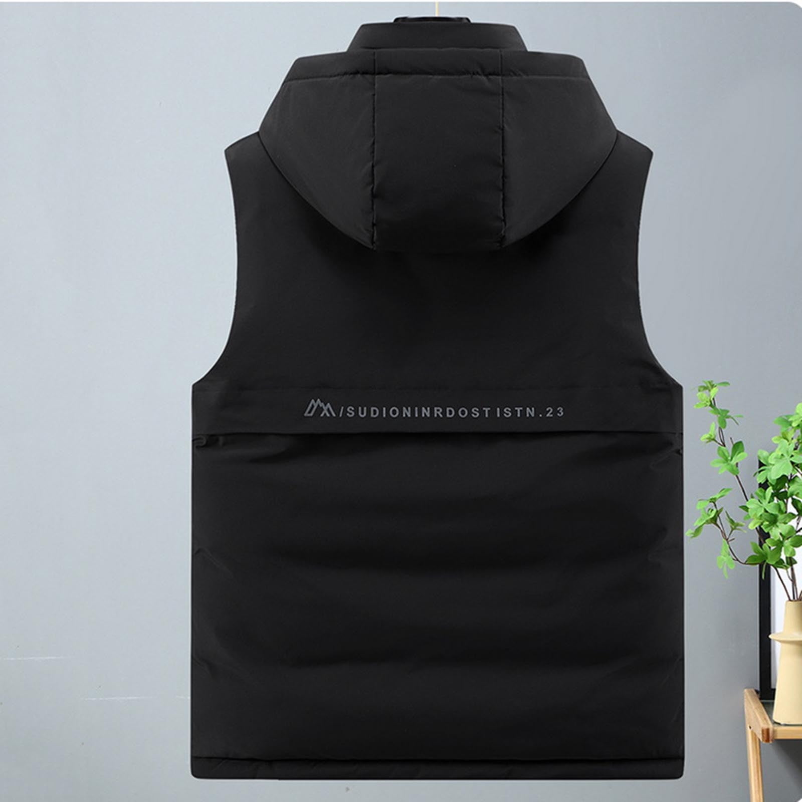 ZACPNCV Mens Lightweight Softshell Vest Windproof Sleeveless Jacket Zip Up Fleece Lined Vest Outerwear for Golf Running